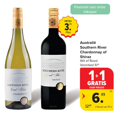 Promotie: Southern River Chardonnay of Shiraz