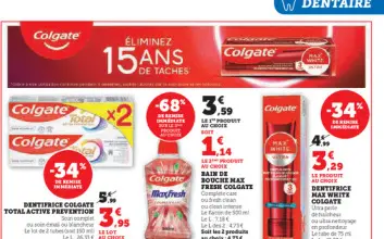 Offre: DENTIFRICE COLGATE TOTAL ACTIVE PREVENTION
