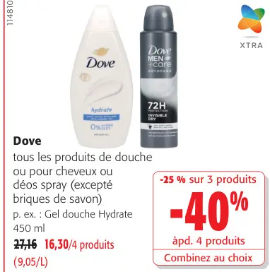 Offre: tous les produits de douche ou pour cheveux o