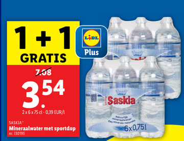 Aanbieding: Mineraalwater met sportdop