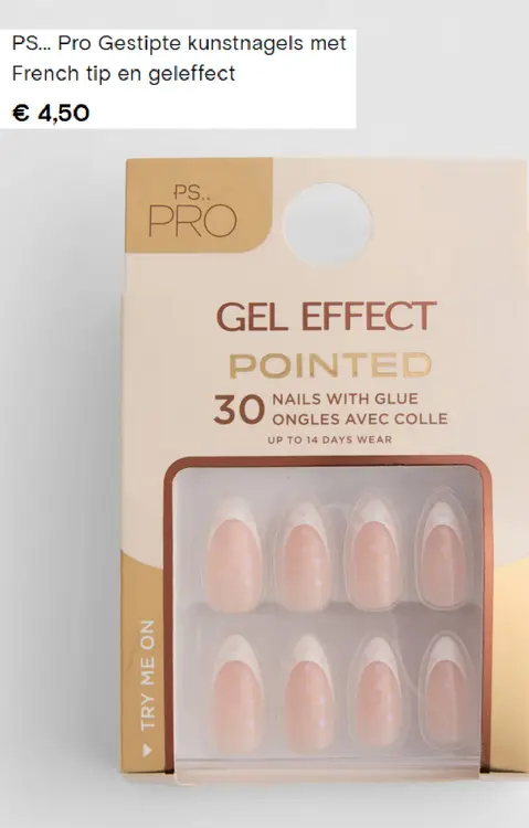 Promotie: PS... Pro Gestipte kunstnagels met French tip en geleffect