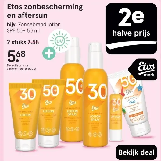 Aanbieding: Etos zonbescherming en aftersun