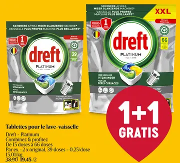 Offre: Tablettes pour le lave-vaisselle Dreft - Plat