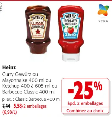 Offre: Curry Gewürz ou Mayonnaise ou Ketchup ou Barbecue