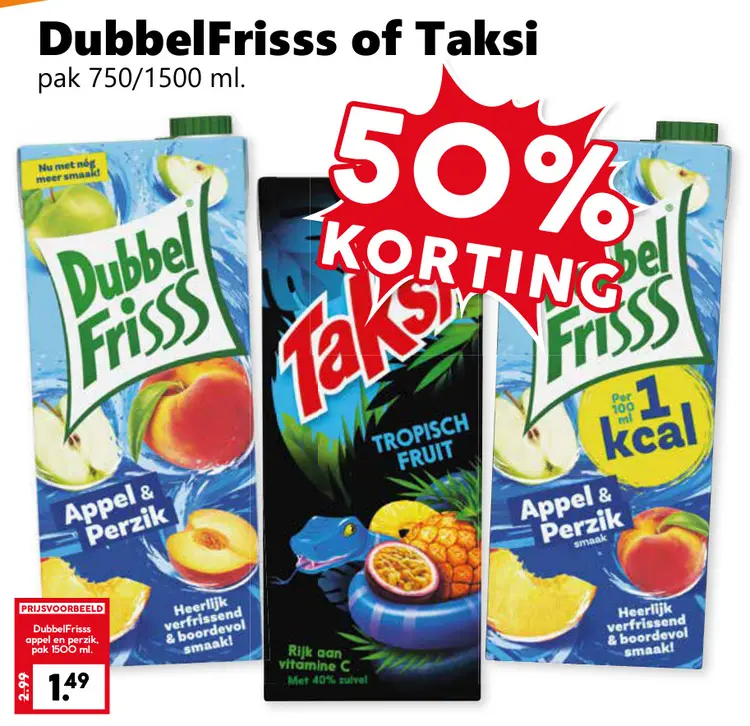 Aanbieding: DubbelFrisss of Taksi
