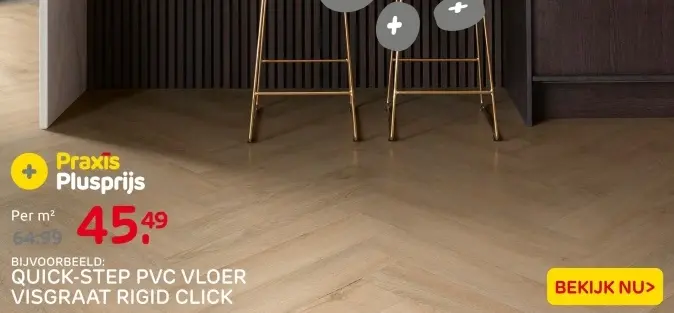 Aanbieding: PVC vloer visgraat rigid click