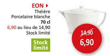 Offre: Théière Eon 0,7L blanc