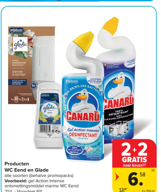 Promotie: Gel Action Intense ontsmettingsmiddel marine WC Eend