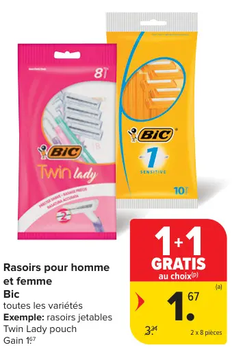 Offre: Rasoirs pour homme et femme