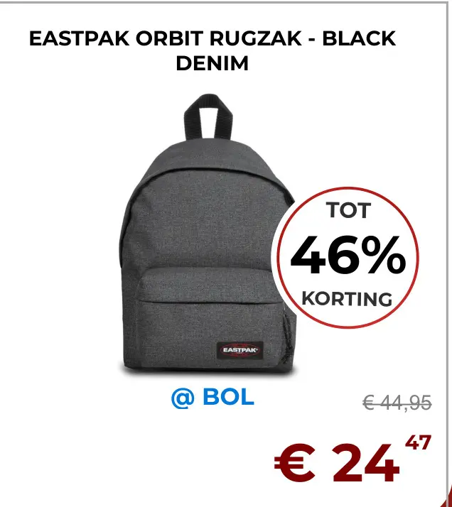 Aanbieding: Eastpak orbit rugzak - black denim