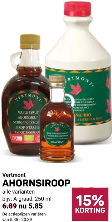 Aanbieding: Vertmont Ahornsiroop