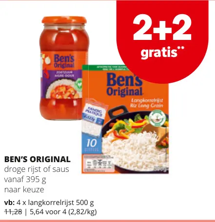 Promotie: BEN'S ORIGINAL droge rijst of saus