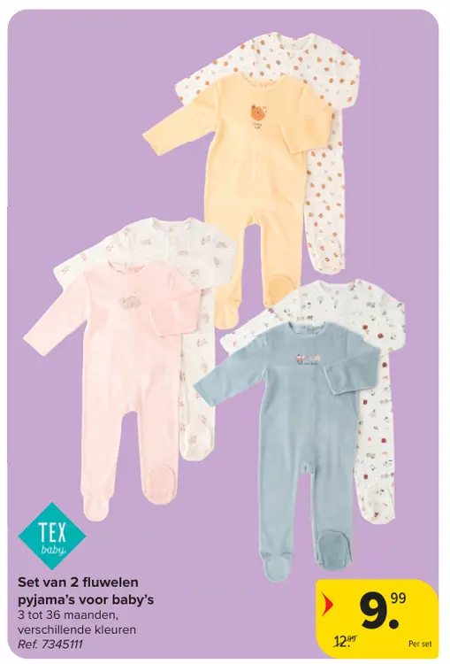 Promotie: Fluwelen pyjama's voor baby's