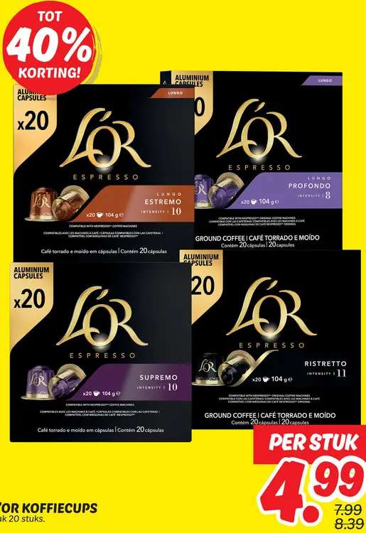 Aanbieding: L'or espresso aluminium capsules