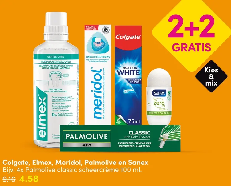 Aanbieding: Colgate, Elmex, Meridol, Palmolive en Sanex
