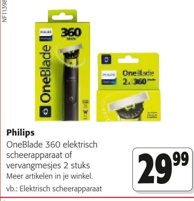 Promotie: OneBlade 360 elektrisch scheerapparaat of vervangmesjes