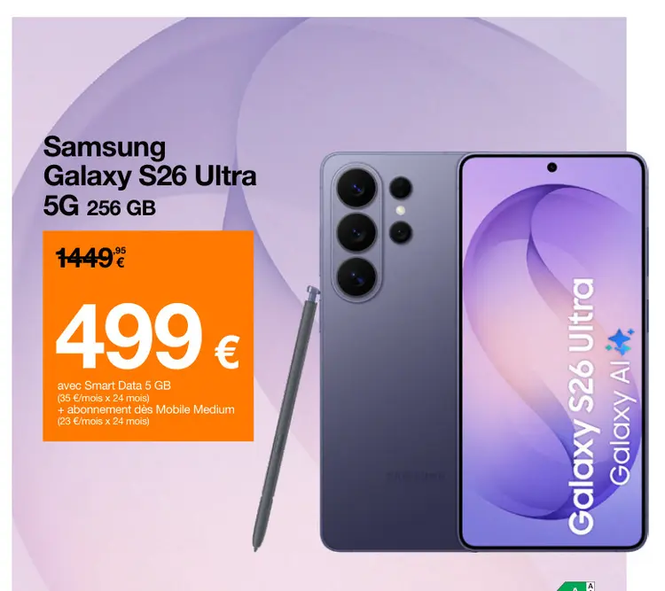 Offre: Galaxy S26 Ultra 5G 256 GB