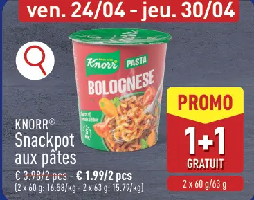 Offre: Snackpot aux pâtes