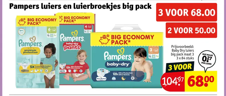 Aanbieding: Pampers luiers en luierbroekjes big pack