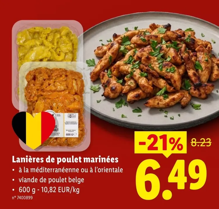 Offre: Lanières de poulet marinées