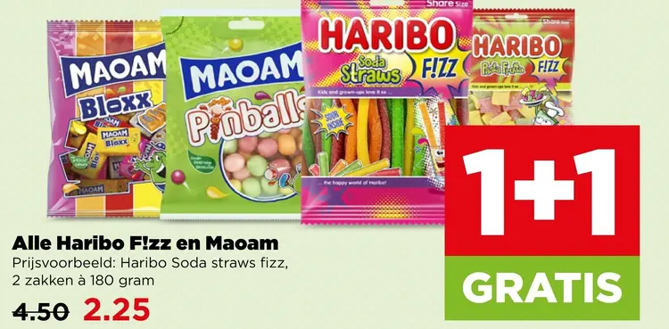 Aanbieding: Alle Haribo F!zz en Maoam