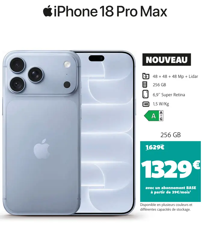Offre: iPhone 18 Pro Max