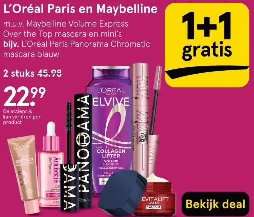 Aanbieding: L'Oréal Paris en Maybelline