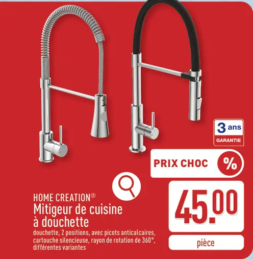 Offre: Mitigeur de cuisine à douchette