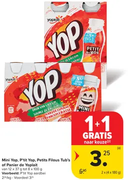 Aanbieding: Mini Yop, P'tit Yop, Petits Filous Tub's 