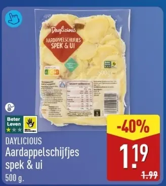 Aanbieding: Aardappelschijfjes spek & ui