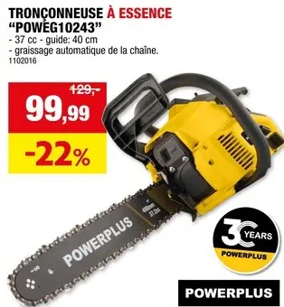 Offre: Tronçonneuse à essence "POWEG10243"