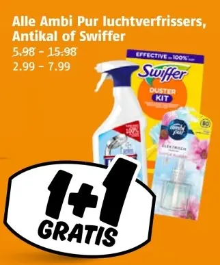 Aanbieding: Ambi Pur luchtverfrissers, Antikal of Swiffer