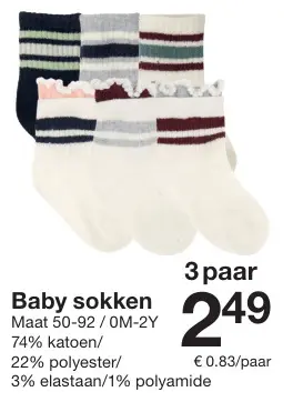 Aanbieding:  Baby sokken