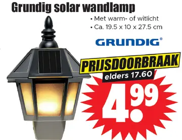 Aanbieding: Grundig solar wandlamp