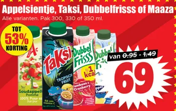 Aanbieding: Appelsientje, Taksi, Dubbelfrisss of Maaza