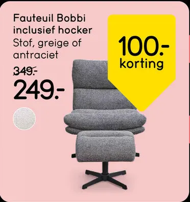 Aanbieding: Fauteuil Bobbi inclusief hocker