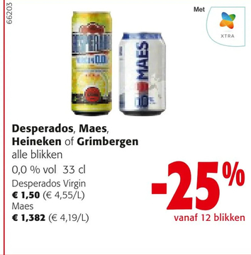 Aanbieding: Desperados, Maes, Heineken of Grimbergen