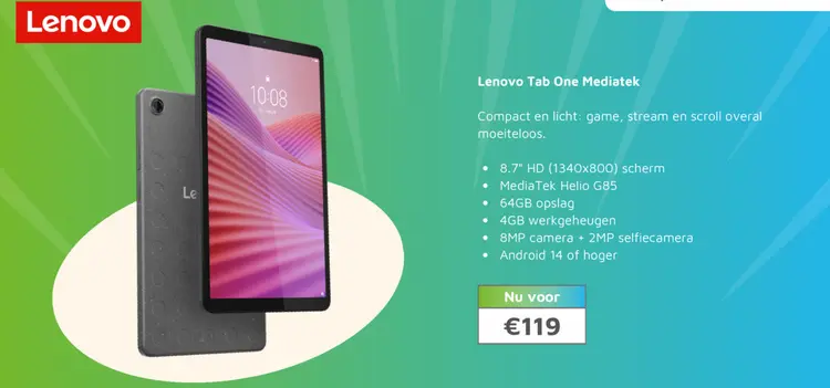 Aanbieding: Lenovo Tab One Mediatek