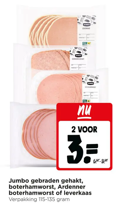 Aanbieding: Leverkaas, Gebraden Gehakt, Boterhamworst of leverkaas