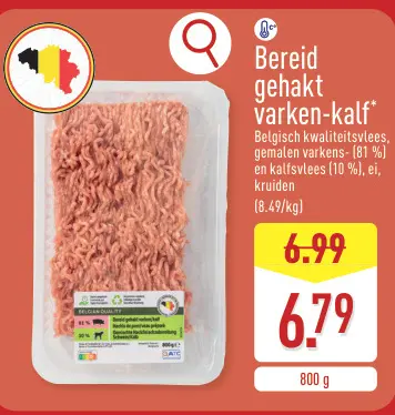 Promotie: Bereid gehakt varken-kalf