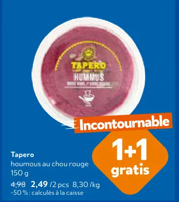 Offre: houmous au chou rouge