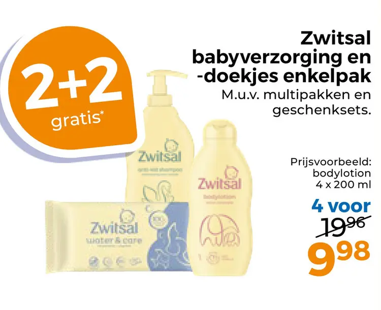 Aanbieding: Zwitsal babyverzorging en -doekjes enkelpak