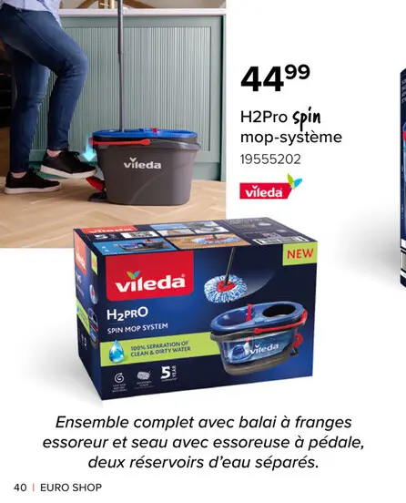 Offre: H2Pro Spin mop-système