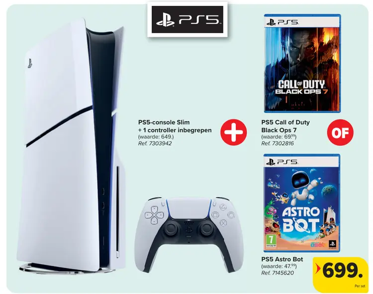 Promotie: PS5 Astro console + controller + PS5 Call of Duty of Astro Bot