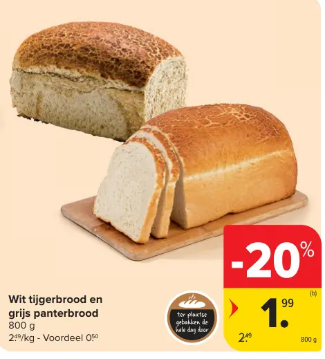 Promotie: Wit tijgerbrood en grijs panterbrood