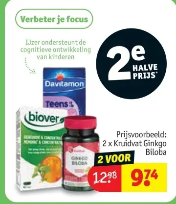 Aanbieding: Kruidvat Ginkgo Biloba