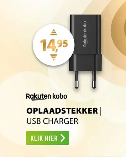Aanbieding: Kobo 10W USB-stroomadapter Zwart