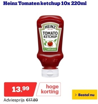 Aanbieding: Heinz Tomaten ketchup 10x 220ml