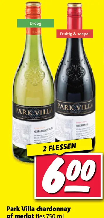 Aanbieding: Park Villa chardonnay of merlot