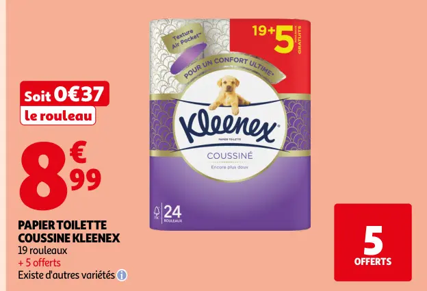 Offre: Papier toilette coussine
